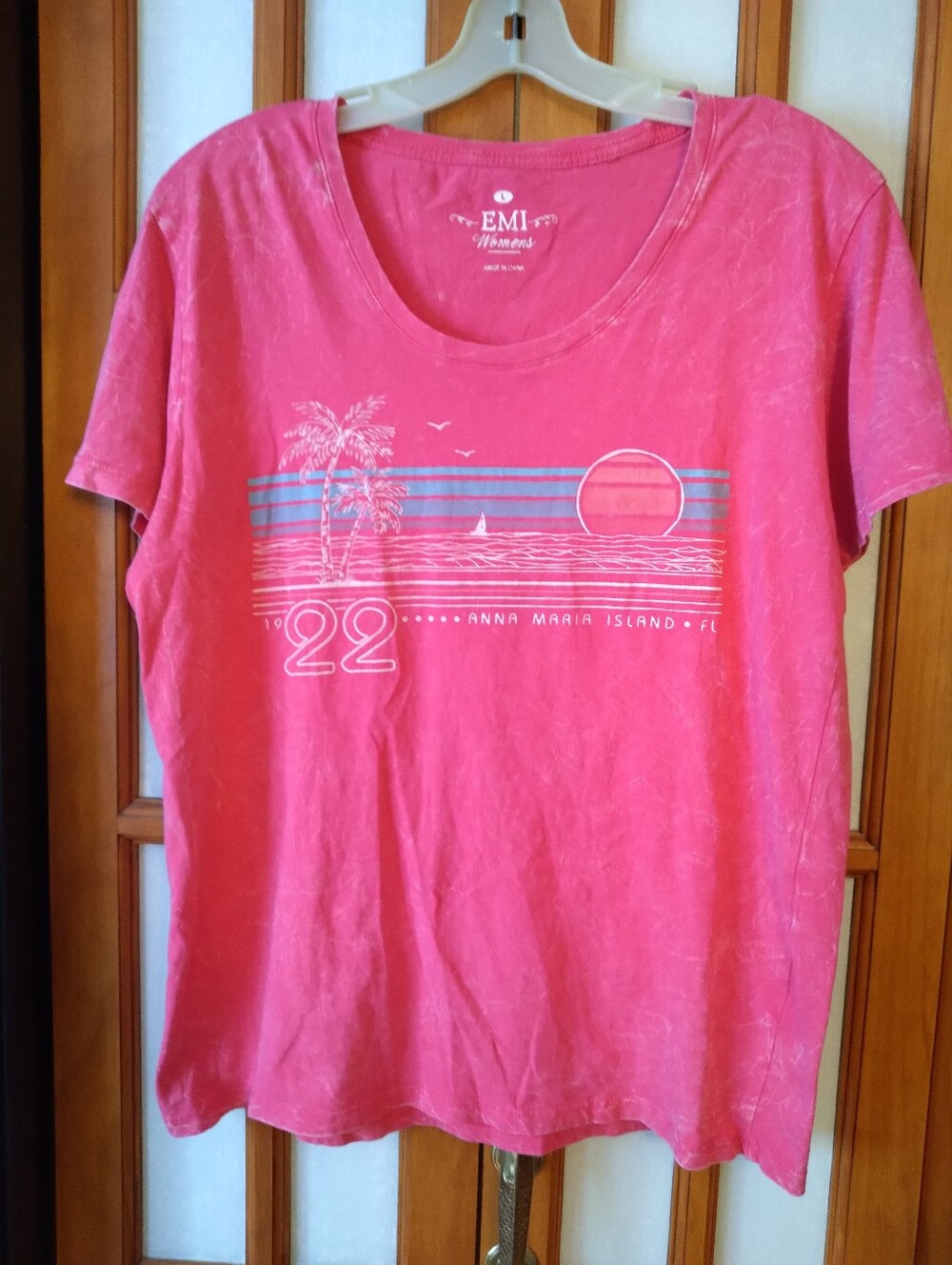 Women's Vintage Fuscia Pink T Shirt From Anna Maria Island Fla Sz L